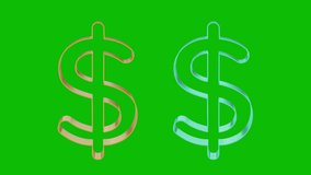 3D dollar icon shines rotating. Dolar sign symbol icon animation on green screen. USA currency symbol. 4k - Powered by Shutterstock - Get 15% off with code: PIKWIZARD15