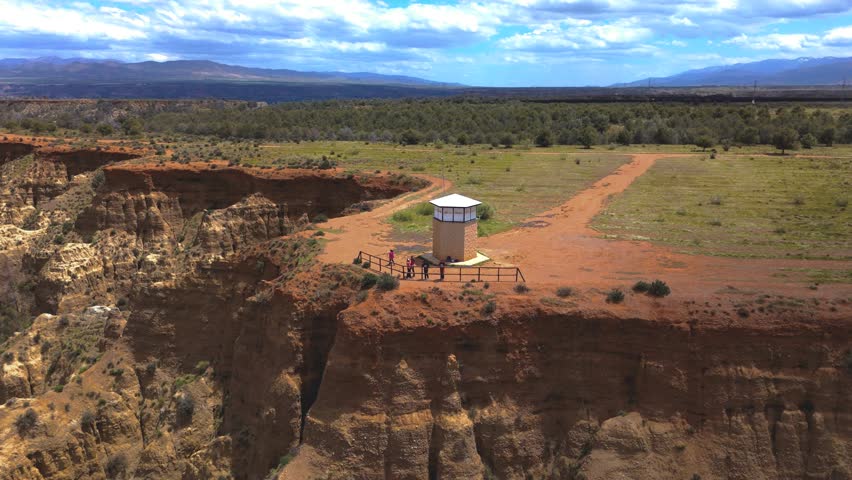 Aerial view of the Purullena badlands, Granada province, Andalusia, Spain