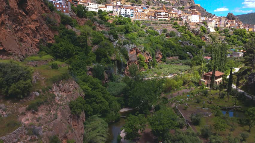 Aerial view of Ayna, Albacete, Castilla-La Mancha, Spain