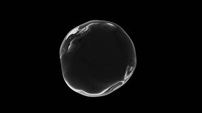 3D transparent liquid sphere spinning on black background. Ideal for skincare, serum ads, cosmetic product visuals, futuristic motion design, or elegant VFX overlays. - Powered by Shutterstock - Get 15% off with code: PIKWIZARD15
