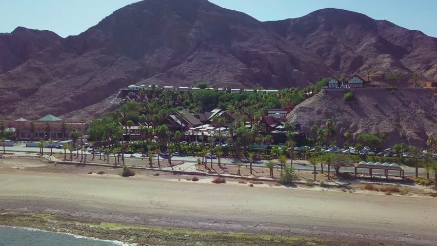 Aerial fling towards Orchid resort at the Red sea in Eilat