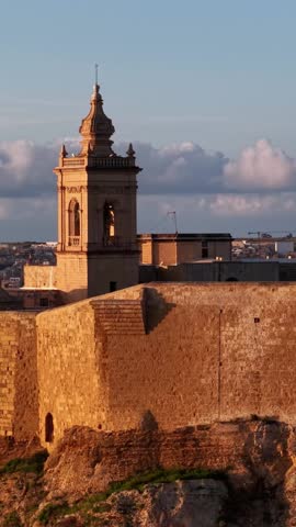 Aerial view of Malta Citadel in Gozo showcasing its rich history and magnificent architecture