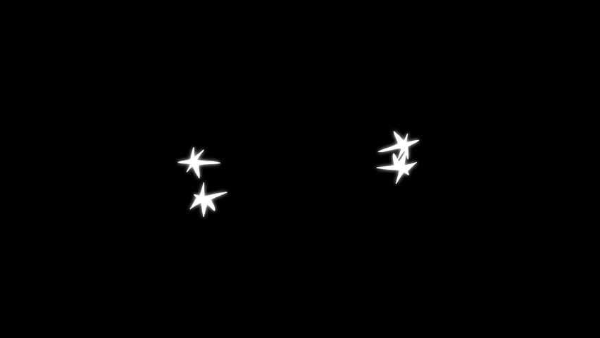 Energy Shape Blast with Flat Geometric Sparkling Star Elements, Abstract Spike Elements on black screen background. 4k.mp4
