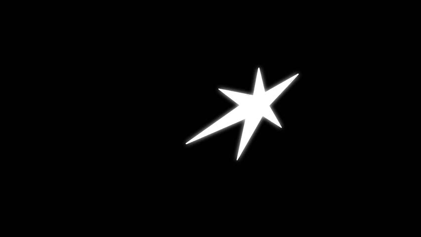 Triangle Energy Shape Blast with Flat Geometric Sparkling Star Elements, Abstract Spike Elements on black screen background. 4k