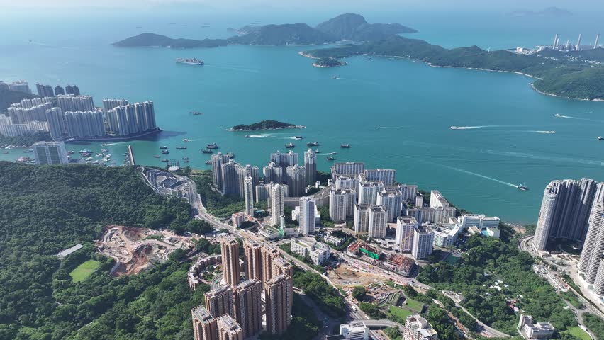 Skyview of Pok Fu Lam Wah Fu Estate on Hong Kong Island near Aberdeen Wong Chuk Hang Ap Lei Chau Cyberport, highlighting unique hillside public housing design, urban redevelopment
