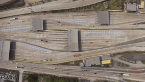 High angle view of expressway road 4k for toll payment in the city - Powered by Shutterstock - Get 15% off with code: PIKWIZARD15