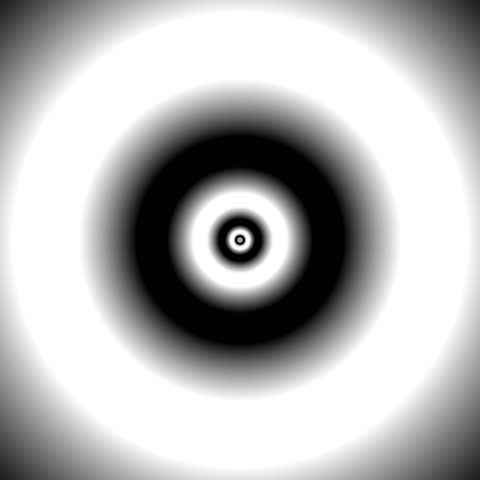 Abstract Concentric Circles in Black and White Gradient
