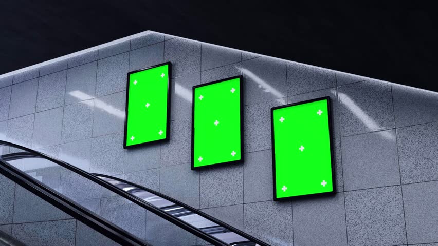 City Billboard Presentation Motion Template with Green Screen