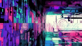 Glitch HUD animation with neon overlays, sci-fi layout, and high-frequency distortion details. Cyberpunk UI grid with broken control nodes, motion wave glitches, and glowing interface signals. - Powered by Shutterstock - Get 15% off with code: PIKWIZARD15