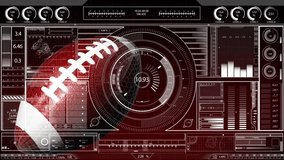 Sequence opening football graphic entering left spinning over gauge showing analytics update. Technology, data visualization, sports analytics, digital dashboard, motion graphics, user interface, - Powered by Shutterstock - Get 15% off with code: PIKWIZARD15