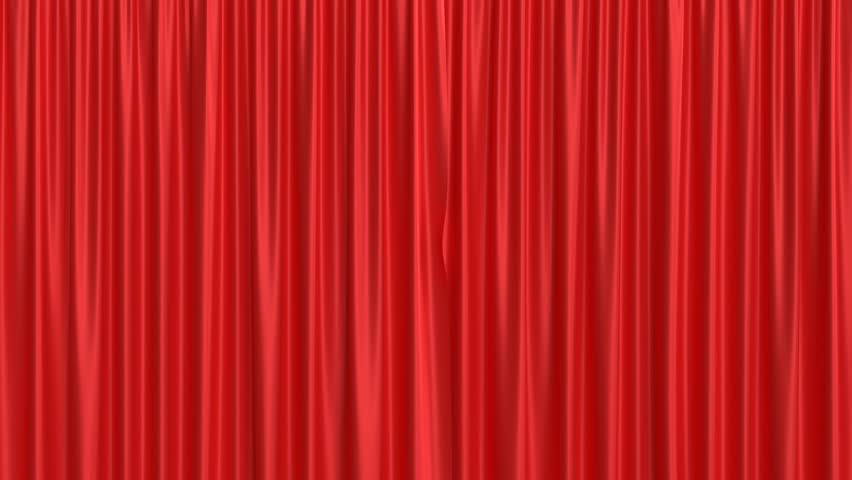 Curtains opening on a green background