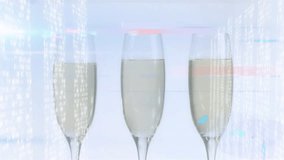 Strawberry dropping into center champagne flute creating liquid plume swirling for futuristic drink. Futuristic, elegance, minimalism, beverage, technology, interest, dynamic - Powered by Shutterstock - Get 15% off with code: PIKWIZARD15