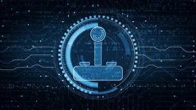Joystick videogame and gaming symbol abstract digital concept. Network, cyber technology and computer background seamless and looped. - Powered by Shutterstock - Get 15% off with code: PIKWIZARD15
