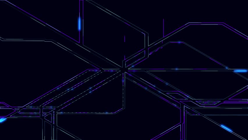 Animation of the electronic metro map neon lines move along a given route and create a schematic animation. Transport interchange. 3D rendering. 4K animation