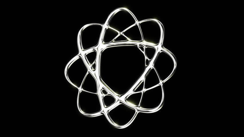 Rotating Y2K Style 3D Object Chrome Material, Seamless Loop, Alpha Channel