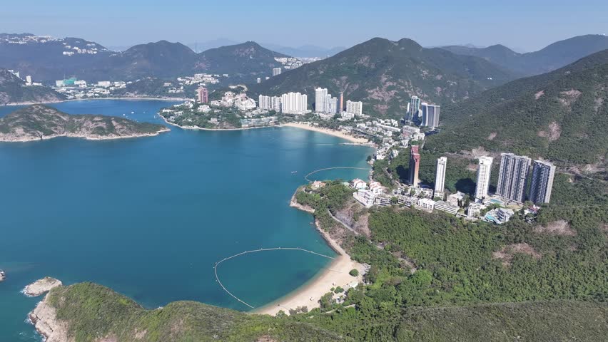 Skyview in Hong Kong Repulse Bay features a golden beach, clear waters with luxury villas and exclusive residences,an iconic destination for tourism, upscale living and water activities