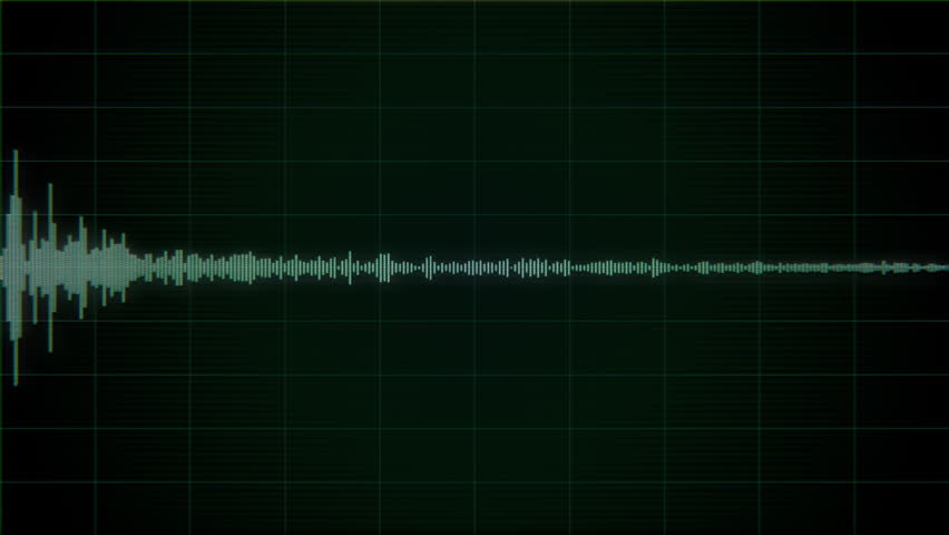 Digital Voice Recording Waveform: Surveillance, Wiretapping, and Eavesdropping Audio Analysis. Green Sound Waves on Dark Grid for Audio Monitoring, Spying, Security, and Intelligence Operations