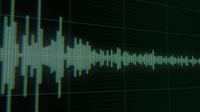 Digital Voice Recording Waveform: Surveillance, Wiretapping, and Eavesdropping Audio Analysis. Green Sound Waves on Dark Grid for Audio Monitoring, Spying, Security, and Intelligence Operations - Powered by Shutterstock - Get 15% off with code: PIKWIZARD15