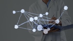 Medical professional bringing pen to clipboard writing data as map overlay pulsing with user icons. Global connectivity, digital network, telemedicine, healthcare technology, professional, data - Powered by Shutterstock - Get 15% off with code: PIKWIZARD15