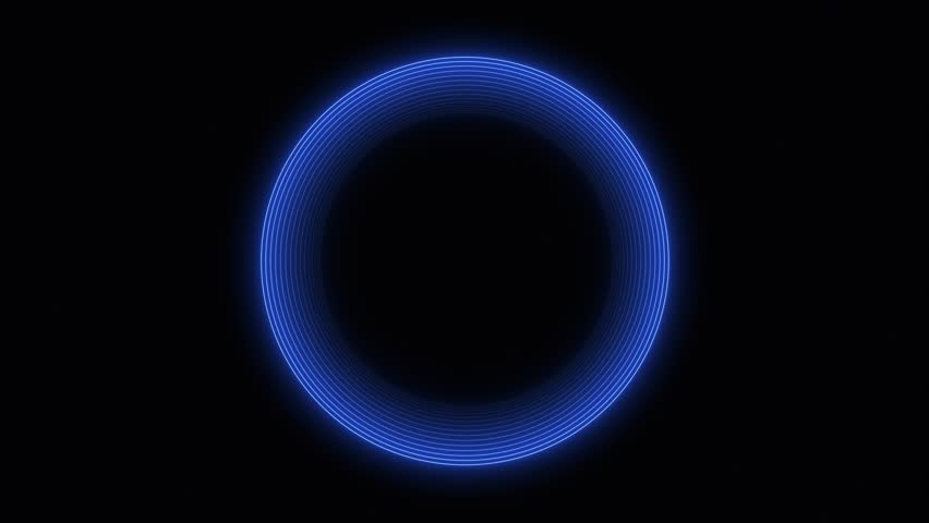 Glowing Neon Circle Lines on a Black Background. Tech Wave Animation. 4K - Powered by Shutterstock - Get 15% off with code: PIKWIZARD15