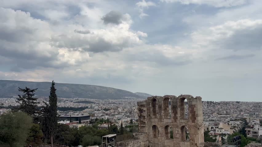 a magnificent view of the ruins and Athens from above