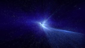 Abstract blue particle cloud expanding and flowing in deep space, simulating a cosmic nebula, energy field. Dynamic background for technology, science fiction, or artistic projects. Loop, 3D render - Powered by Shutterstock - Get 15% off with code: PIKWIZARD15