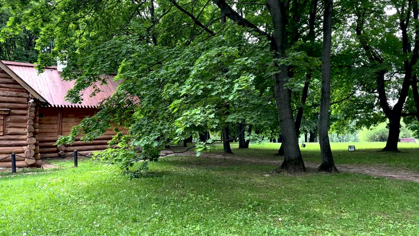 Wooden house of the first Russian Emperor Peter the Great (4K 60, in motion)