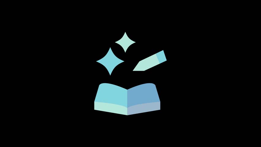 A narrative looping animation of text evolving into a story via AI, perfect for literary tech footage or website storytelling.