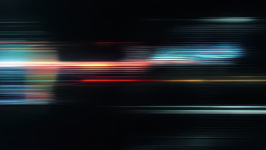 Digitally glitched light flares abstract overlay cyberpunk style loop. Best for intros, intercuts, and bold VFX compositions.