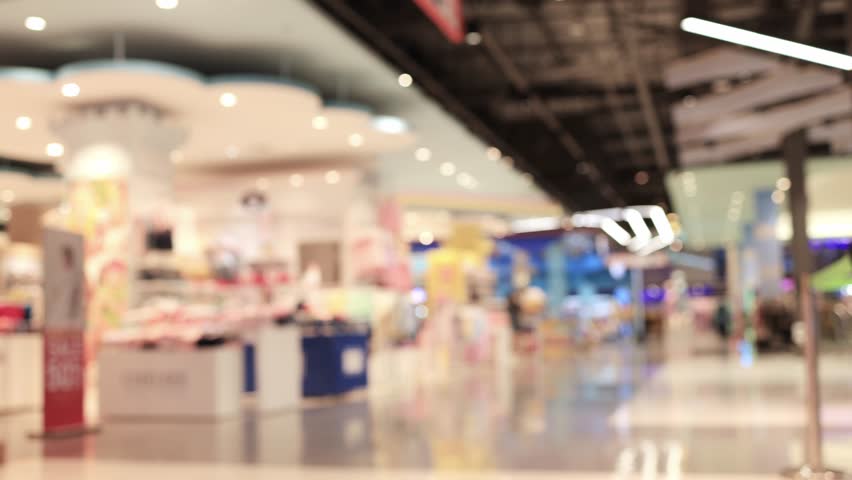 abstract blur scene shopping mall background with interior view, exhibition blury, walking market in modern luxury department store, convention hall event and shopping center with beautiful bokeh