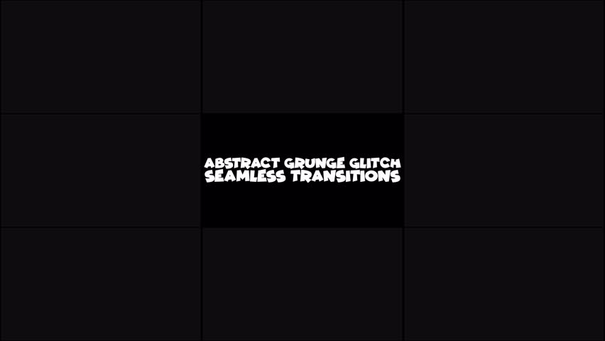 Abstract Grunge Glitch Seamless Transitions Motion Graphics Pack is a stylish set with abstract glitch transitions in grunge style. 4K resolution with alpha channel.