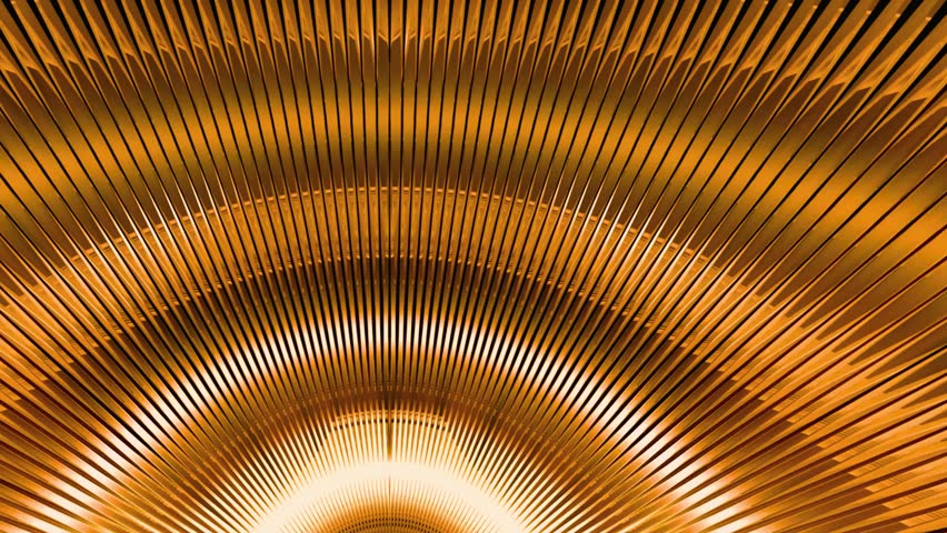 Golden Metallic Lines Architecture Design Abstract Background Shiny Pattern Texture Interior Ceiling Radial Symmetry Luxury Style Bright Light Modern Building - Powered by Shutterstock - Get 15% off with code: PIKWIZARD15