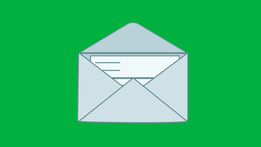 Animated envelope opening with letter reveal – ideal for email marketing, communication, or mail notification concepts.