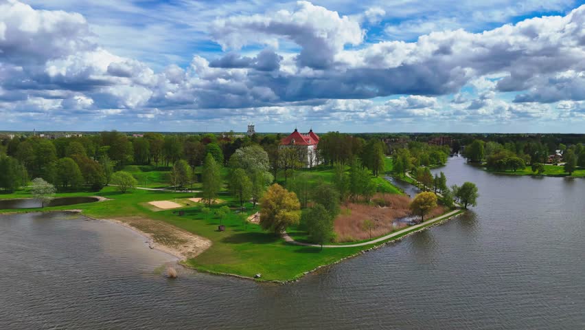 wide-angle panorama captures Biržai