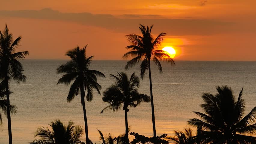 Tropical beach and beautiful Sunset in Santa Fe, Tablas, Romblon. Philippines.