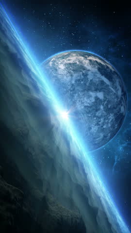 Flight Above Alien Planet - Vertical Mobile Format 4K  Looped Background