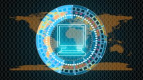 Glowing technology circular people icons and man icon animation and leadership icon . Animation of the network connections. futuristic digital network circle technology background - Powered by Shutterstock - Get 15% off with code: PIKWIZARD15