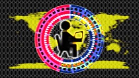 Glowing technology circular people icons and man icon animation and leadership icon . Animation of the network connections. futuristic digital network circle technology background - Powered by Shutterstock - Get 15% off with code: PIKWIZARD15