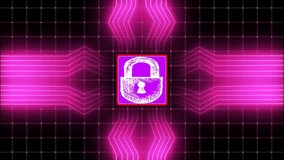 Cybersecurity lock icon animated. Cybersecurity alert ,digital lock system and ,technology network communication system - Powered by Shutterstock - Get 15% off with code: PIKWIZARD15