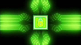 Cybersecurity lock icon animated. Cybersecurity alert ,digital lock system and ,technology network communication system - Powered by Shutterstock - Get 15% off with code: PIKWIZARD15
