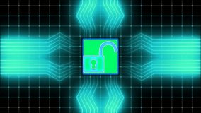 Cybersecurity lock icon animated. Cybersecurity alert ,digital lock system and ,technology network communication system - Powered by Shutterstock - Get 15% off with code: PIKWIZARD15