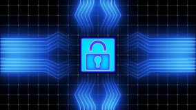Cybersecurity lock icon animated. Cybersecurity alert ,digital lock system and ,technology network communication system - Powered by Shutterstock - Get 15% off with code: PIKWIZARD15