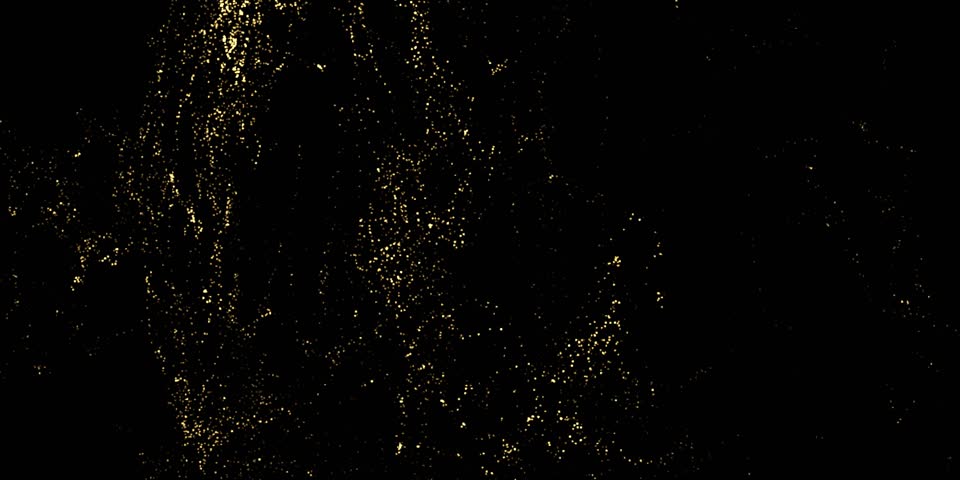 Gold Particles Moving Background. fast energy flying wave line with flash lights. Particle from below. Particle gold dust flickering on black background. Abstract Footage background for text.