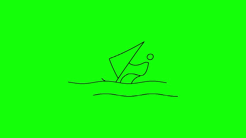 Green background marine pattern illustration 