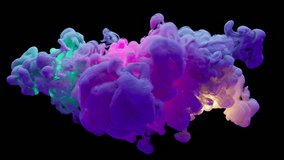 A fantastic multi-colored illuminated explosion forming a cloud of gradient colors. From Alpha Channel. Bright and colorful shades of yellow, green, purple, blue colors slowly fill the space. - Powered by Shutterstock - Get 15% off with code: PIKWIZARD15