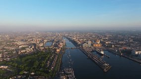 Drone Shot Over Dublin Port and Liffey Entrance - 4K Cinematic Drone Footage - Co.Dublin - Ireland 05.19 - Powered by Shutterstock - Get 15% off with code: PIKWIZARD15