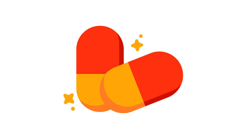 Two orange and yellow pills with stars, perfect for medical and healthcare concepts. Eyecatching colors make it suitable for attentiongrabbing designs