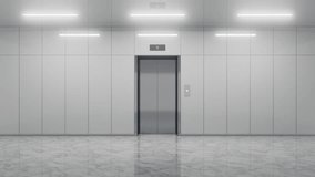 Polished marble floor reflecting bright illumination while sleek elevator doors open, revealing contemporary corporate lobby with metallic architectural elements and clean design - Powered by Shutterstock - Get 15% off with code: PIKWIZARD15