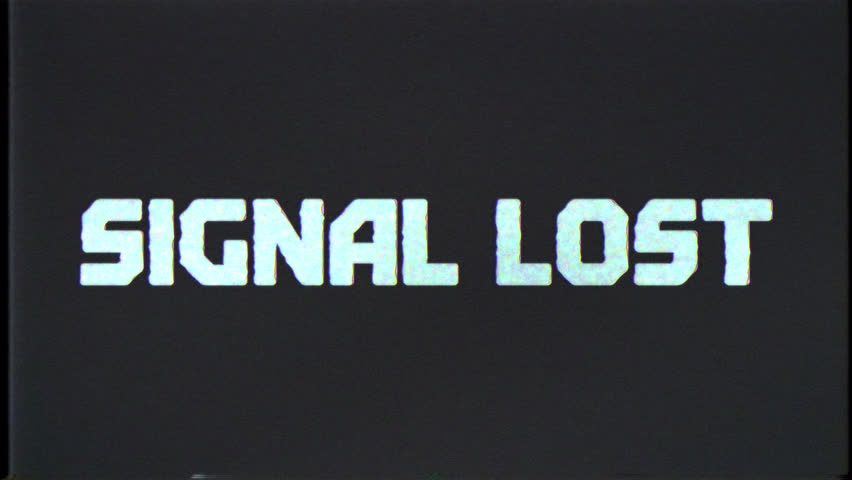 SIGNAL LOST title with VHS texture on a transparent alpha channel.