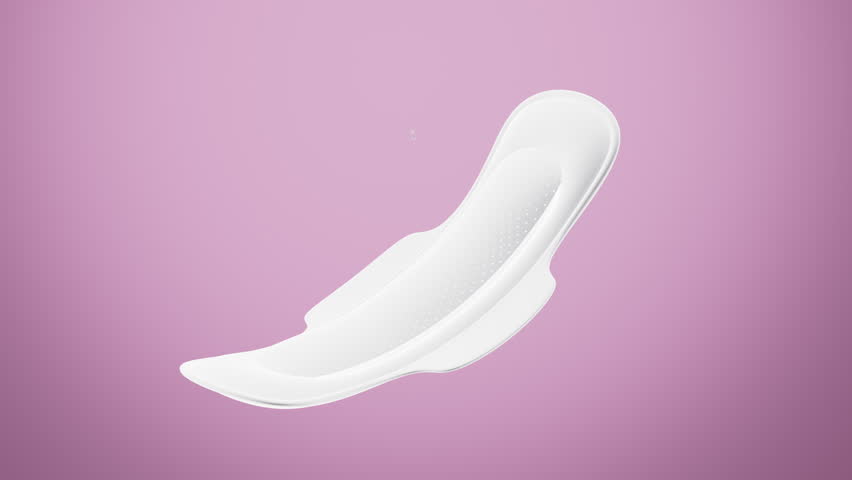 Menstrual pad advertisement, The concept of light and breathable, soft and breathable and so on, 3d rendering. Motion Graphic.